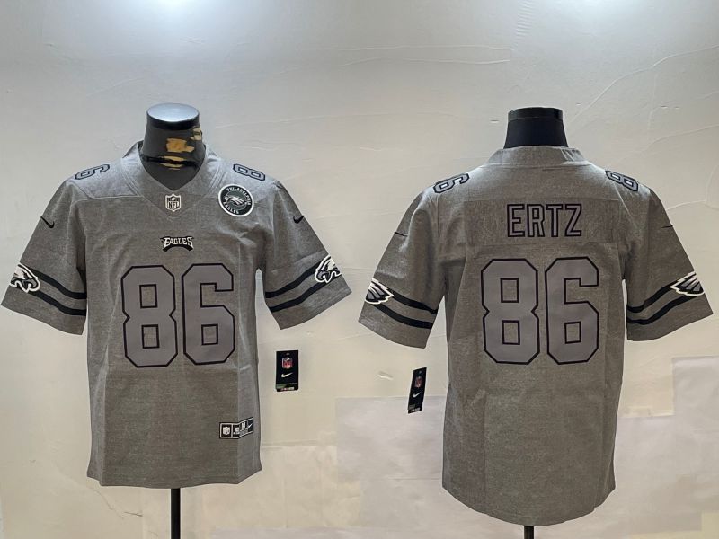Men Philadelphia Eagles #86 Ertz Grey Throwback 2024 Nike Limited NFL Jersey style 5->cincinnati bengals->NFL Jersey